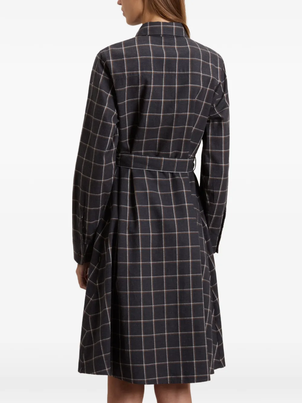 Woolrich Geruite flanellen midi-jurk Grijs