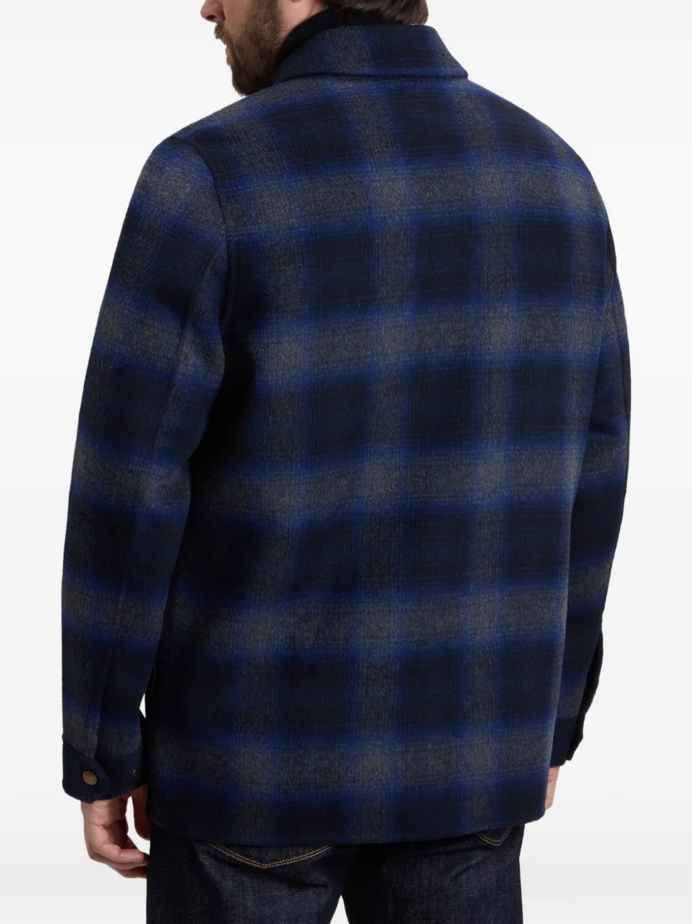 Woolrich Geruit shirtjack Blauw
