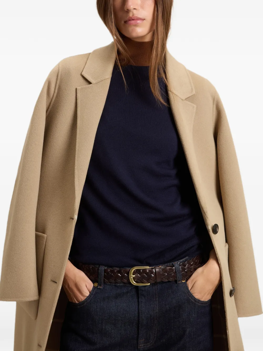 Woolrich Jas van scheerwol met gekerfde revers Beige