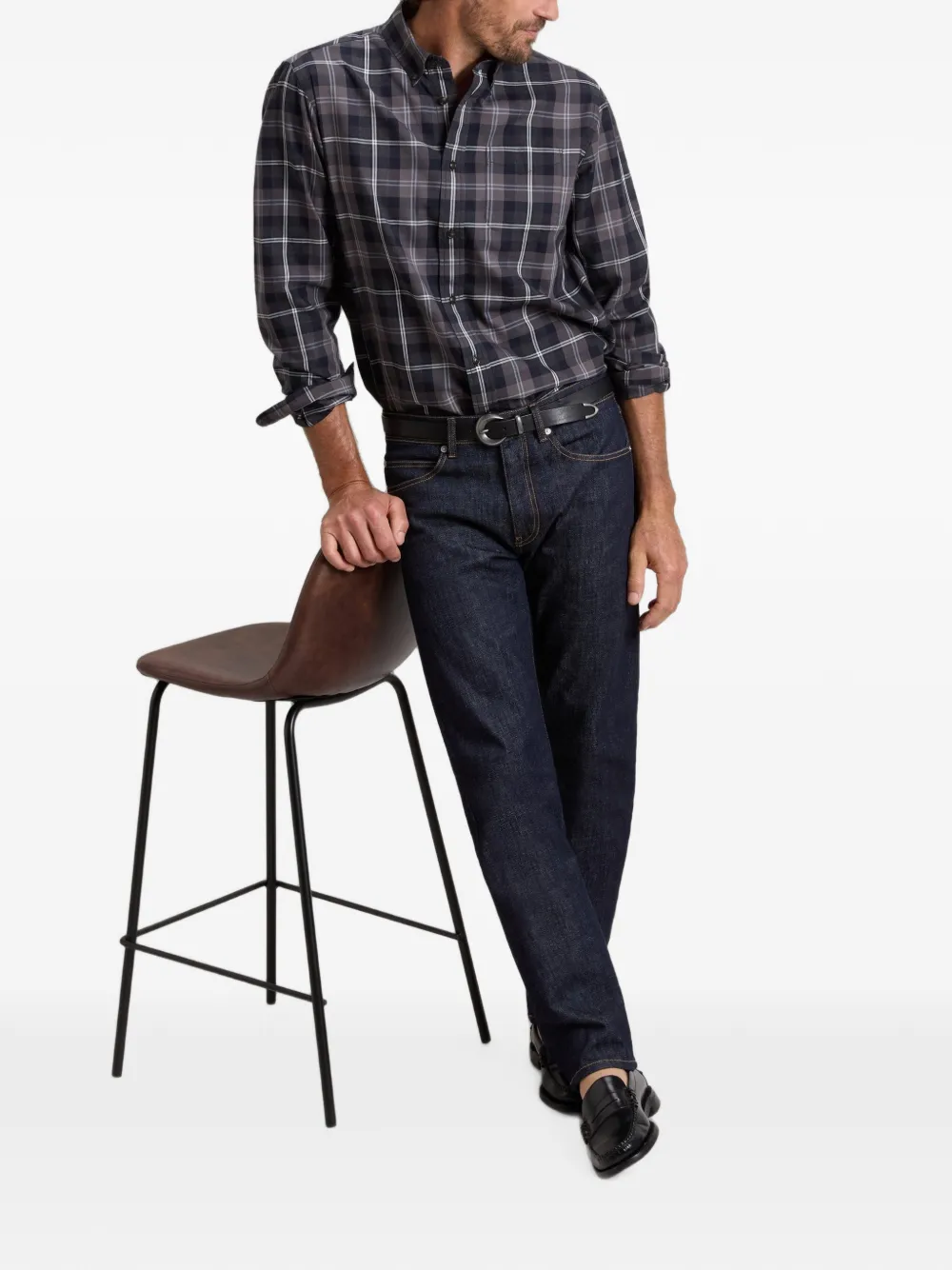 Woolrich Geruit katoenen overhemd Blauw