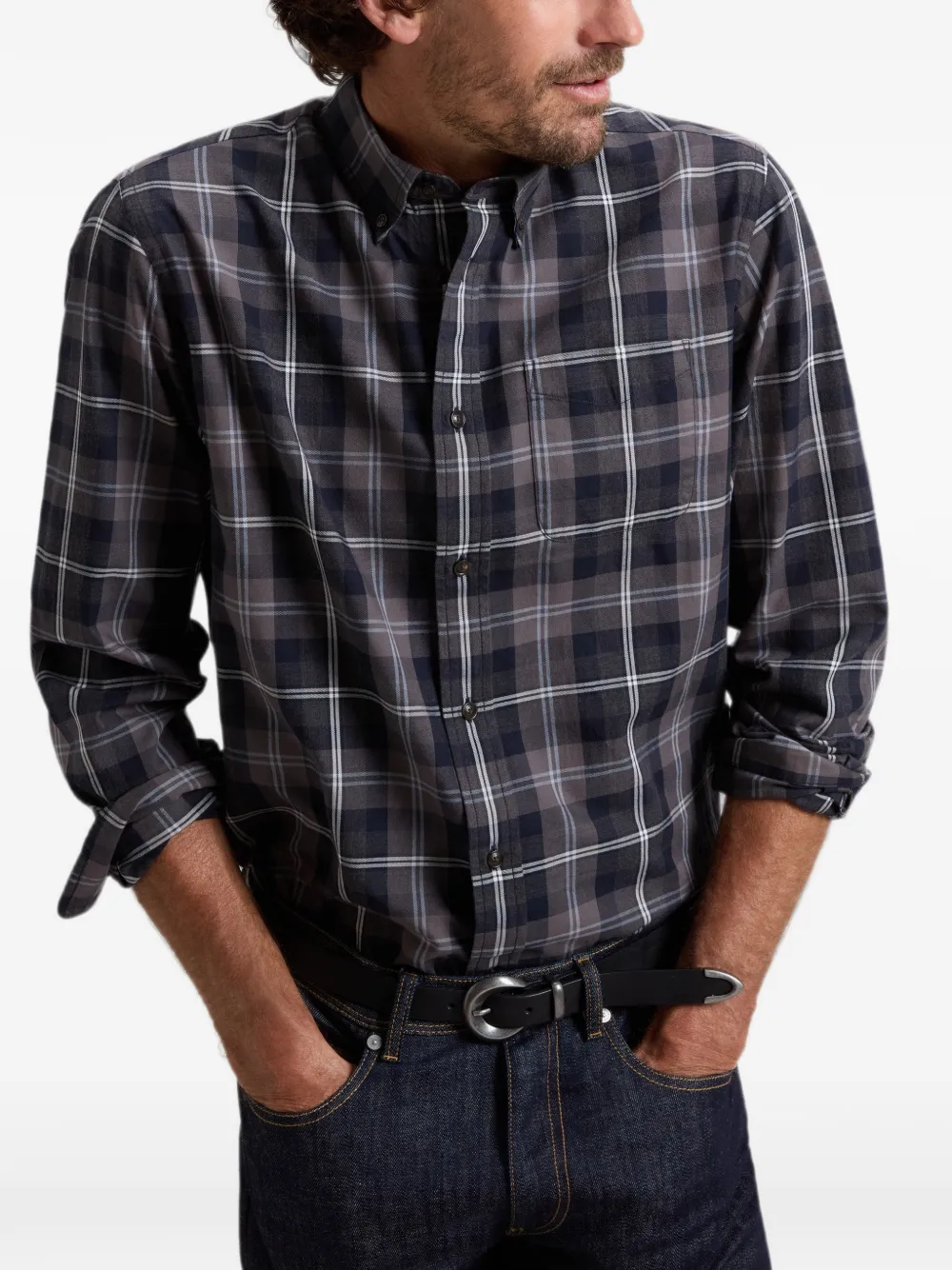 Woolrich Geruit katoenen overhemd Blauw