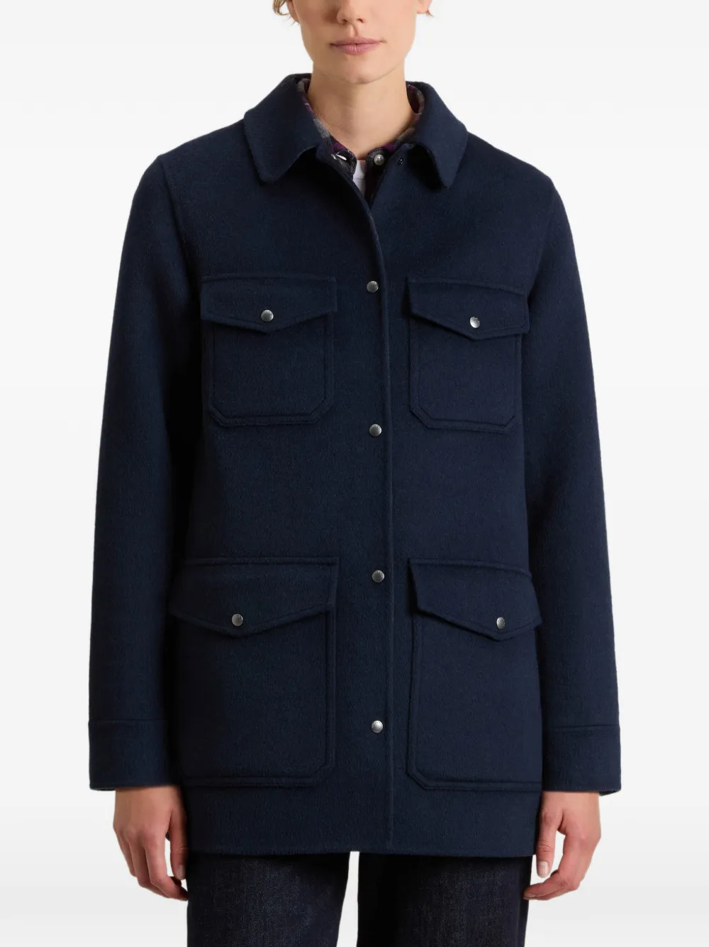 Woolrich Jas met drukknoop Blauw