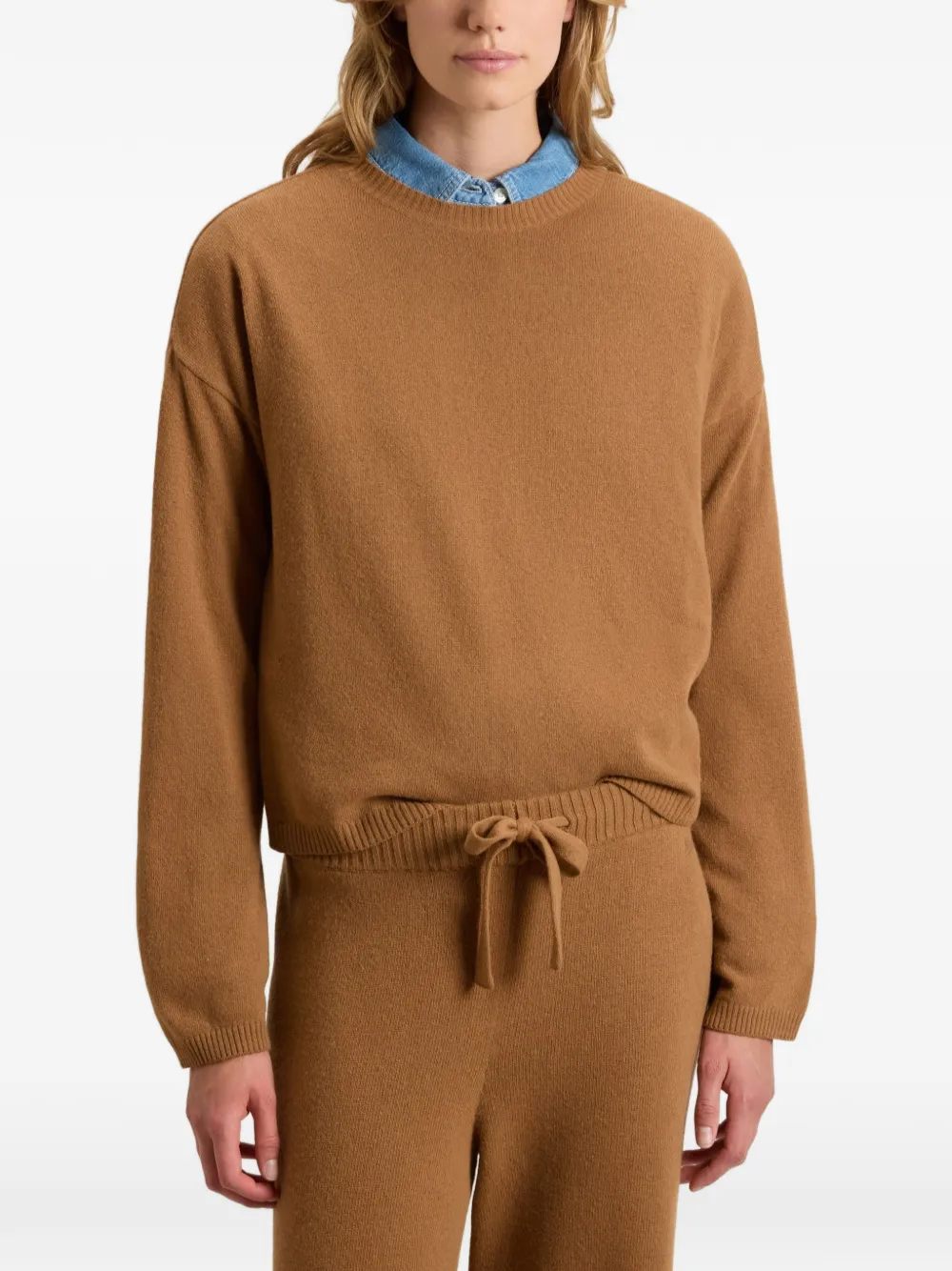 Woolrich Trui met ronde hals en verlaagde schouders Bruin