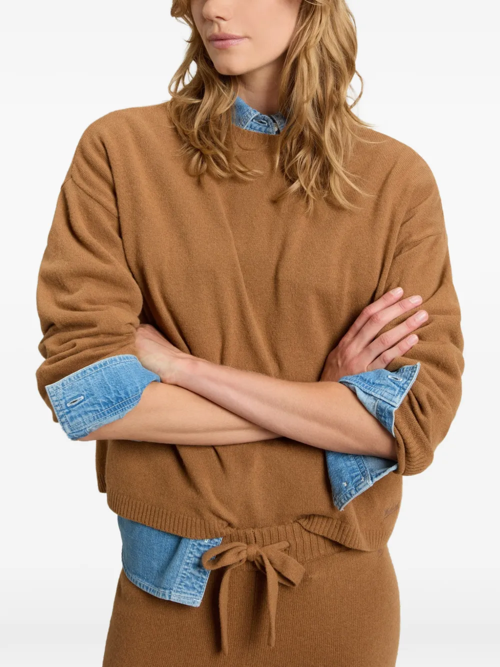 Woolrich Trui met ronde hals en verlaagde schouders Bruin