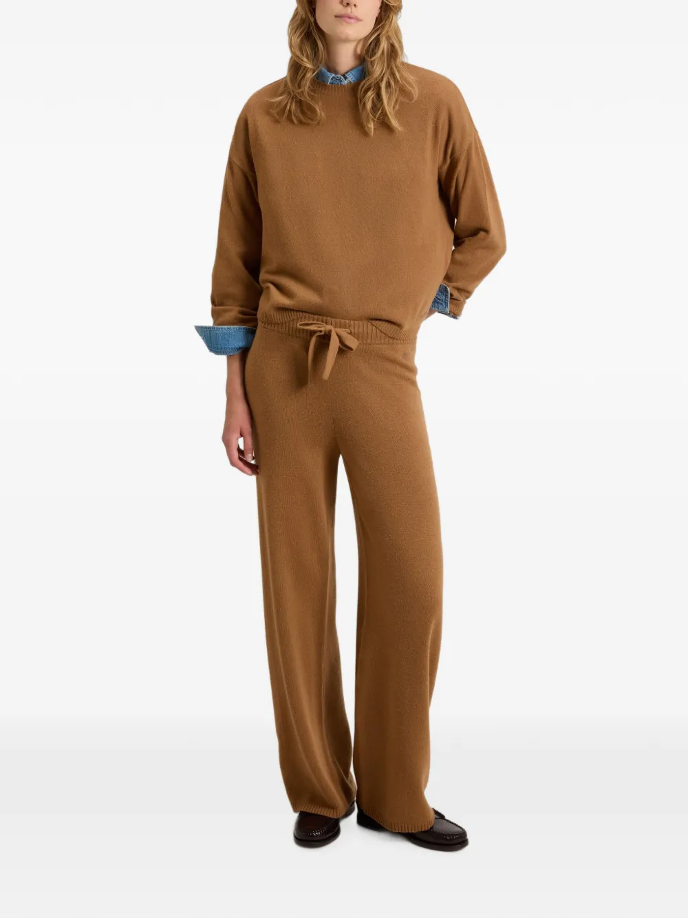 Woolrich Gebreide broek met trekkoordtaille Bruin