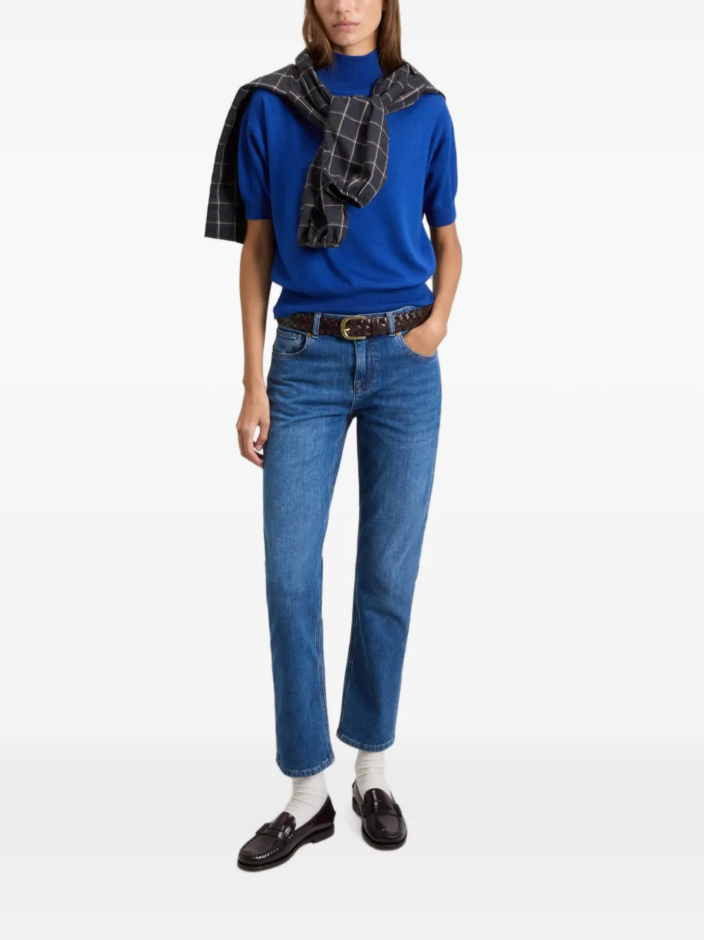 Woolrich T-shirt met col Blauw