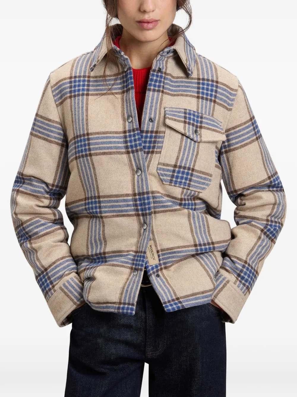 Woolrich Alaskan geruit shirtjack Beige