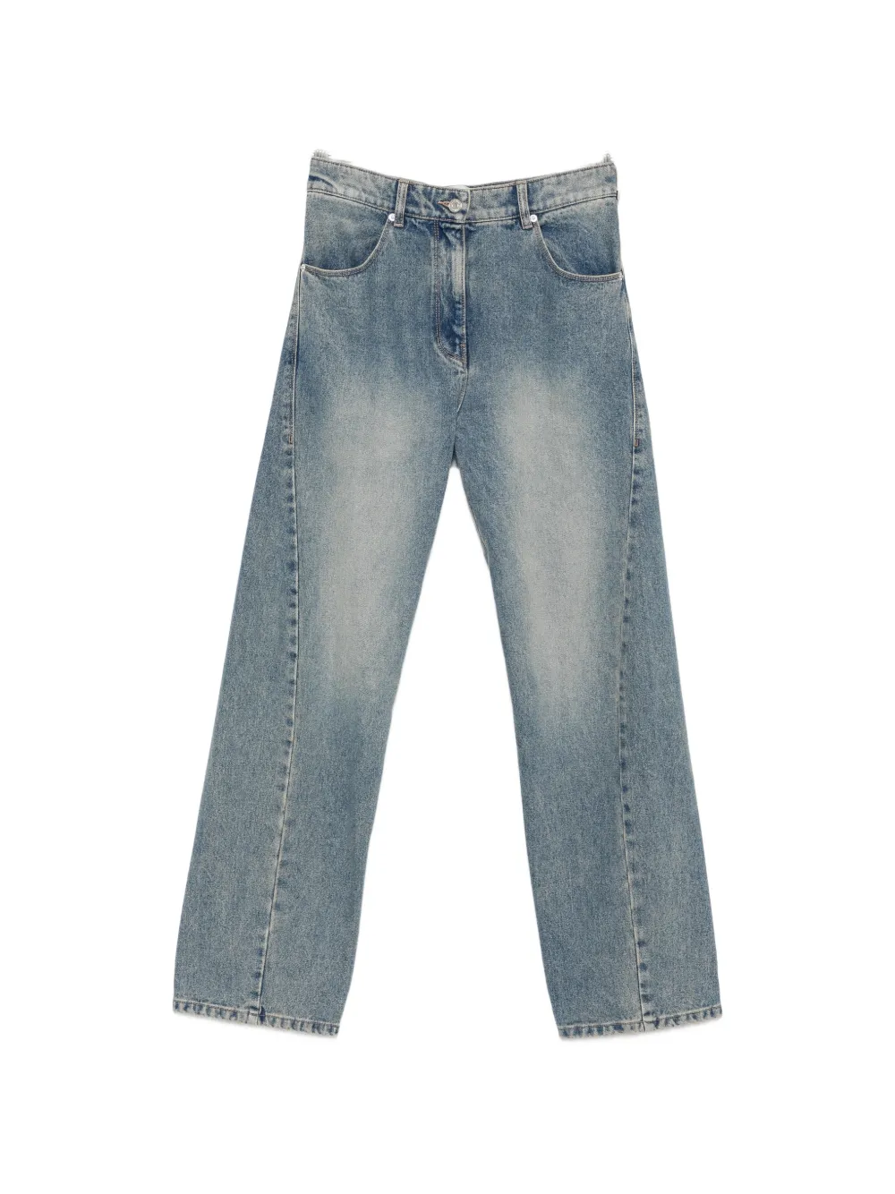 System faded-effect wide-leg jeans - Blau