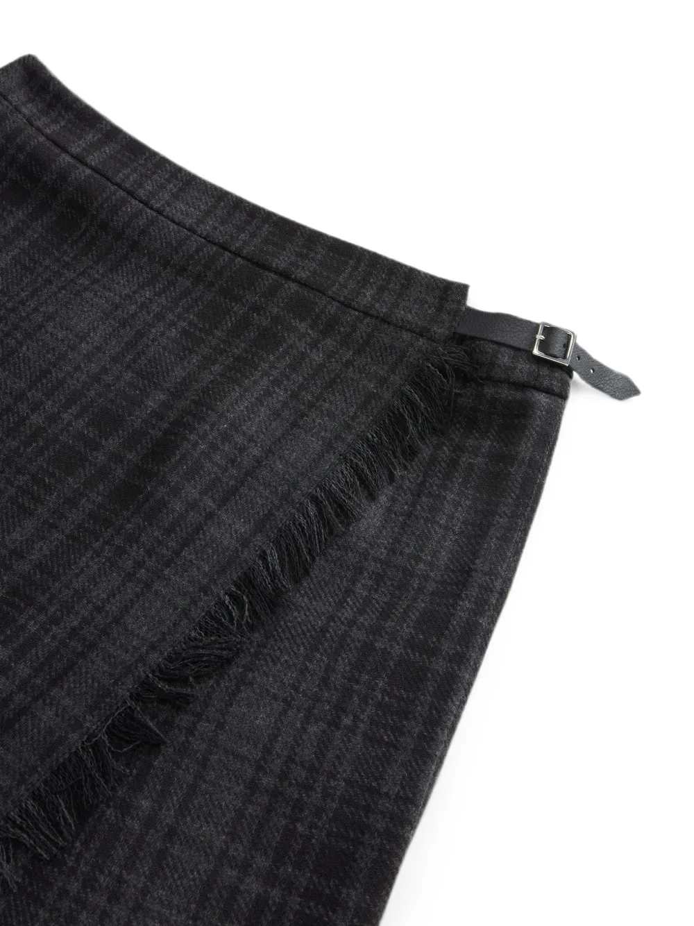 Woolrich Geruite midi-rok met franje Grijs