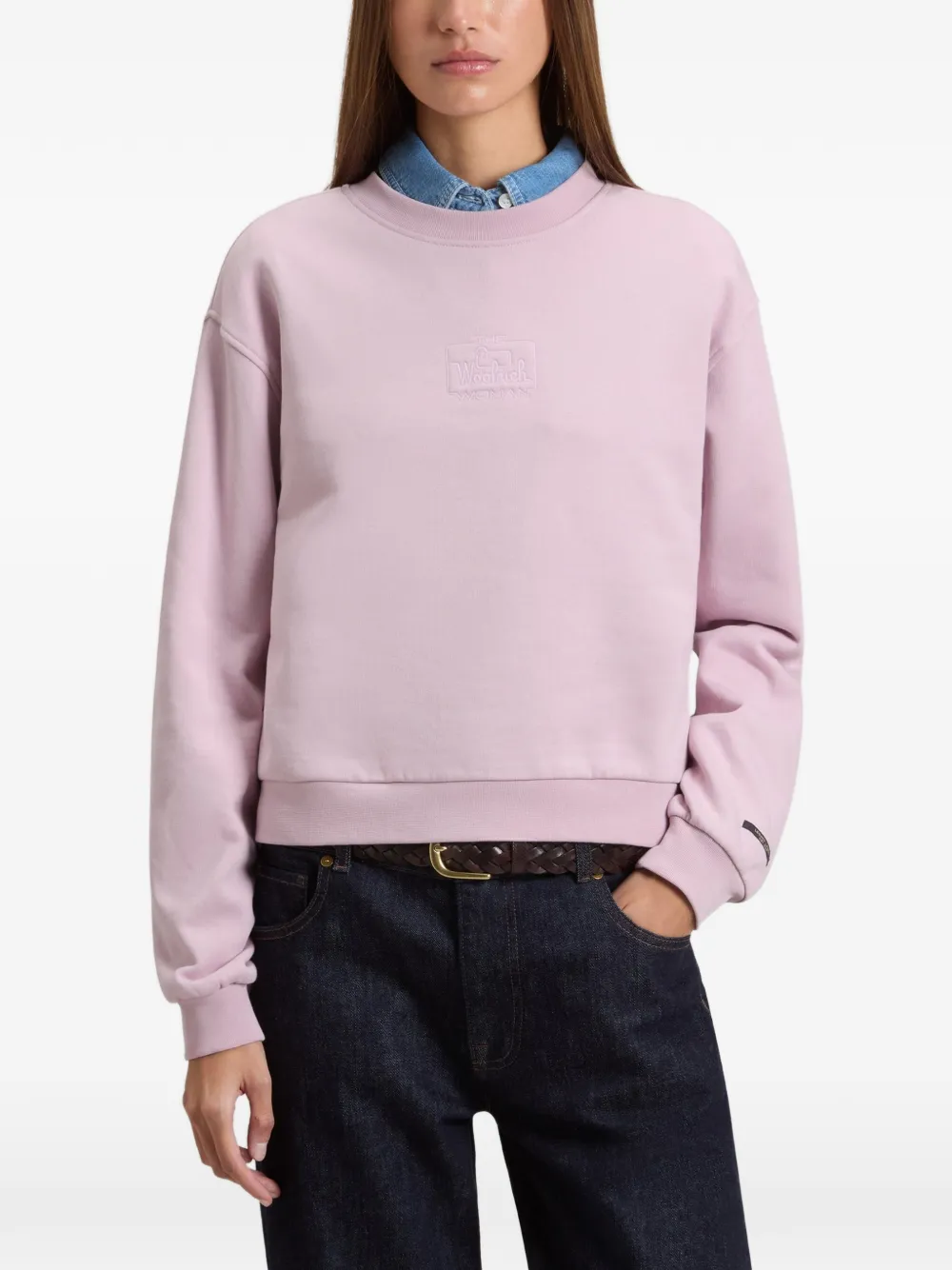 Woolrich Sweater met geborduurd logo Paars