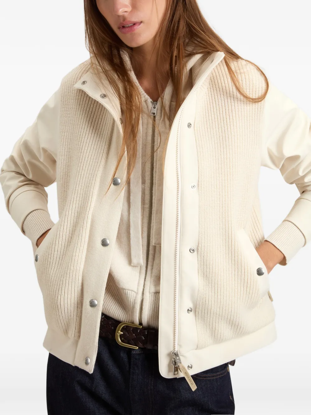 Woolrich Geribbeld bomberjack met lange mouwen Beige