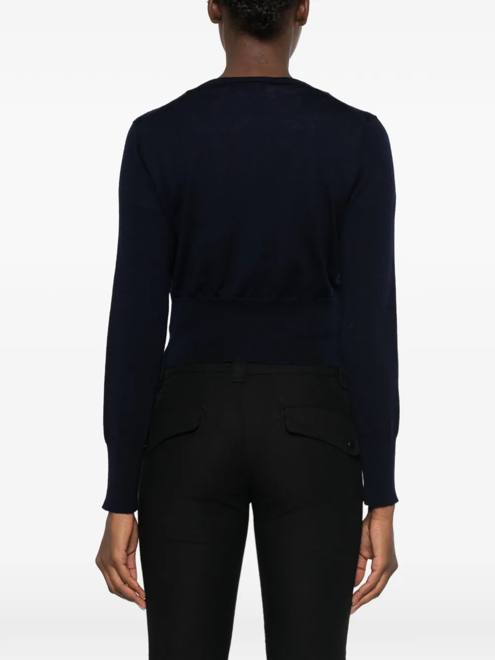 Le Petit Pulle Cropped vest met knoopsluiting Blauw