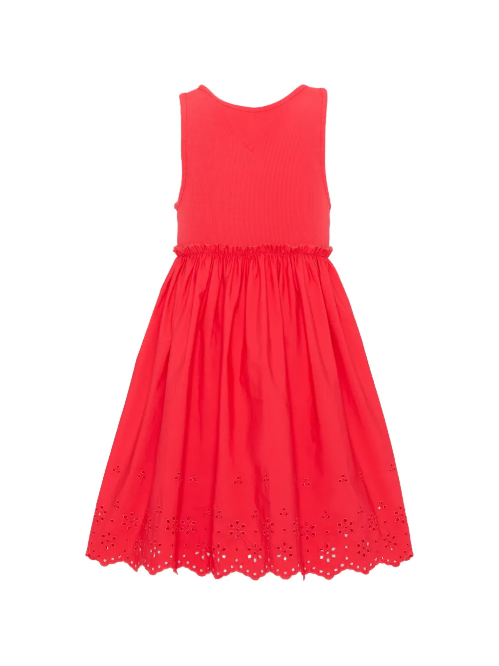 Tommy Hilfiger Junior Broderie anglaise jurk Rood