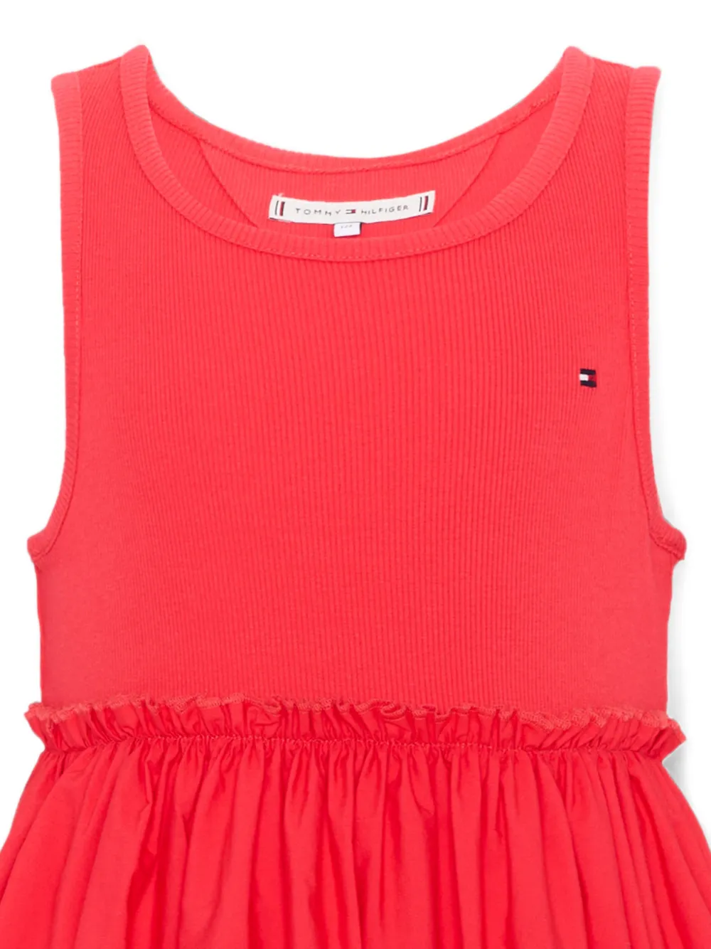 Tommy Hilfiger Junior Broderie anglaise jurk Rood