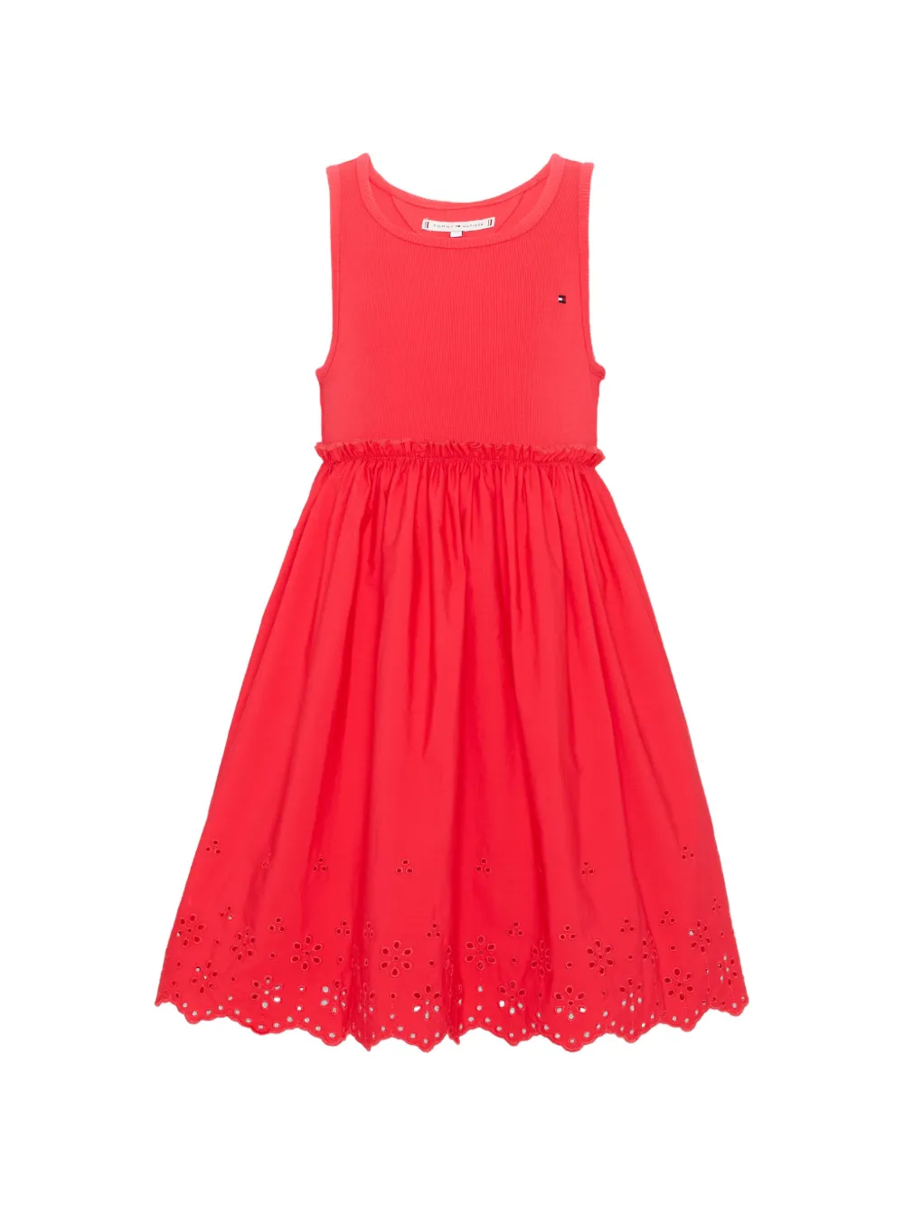 Tommy Hilfiger Junior broderie-anglaise ruffled dress - Rosso