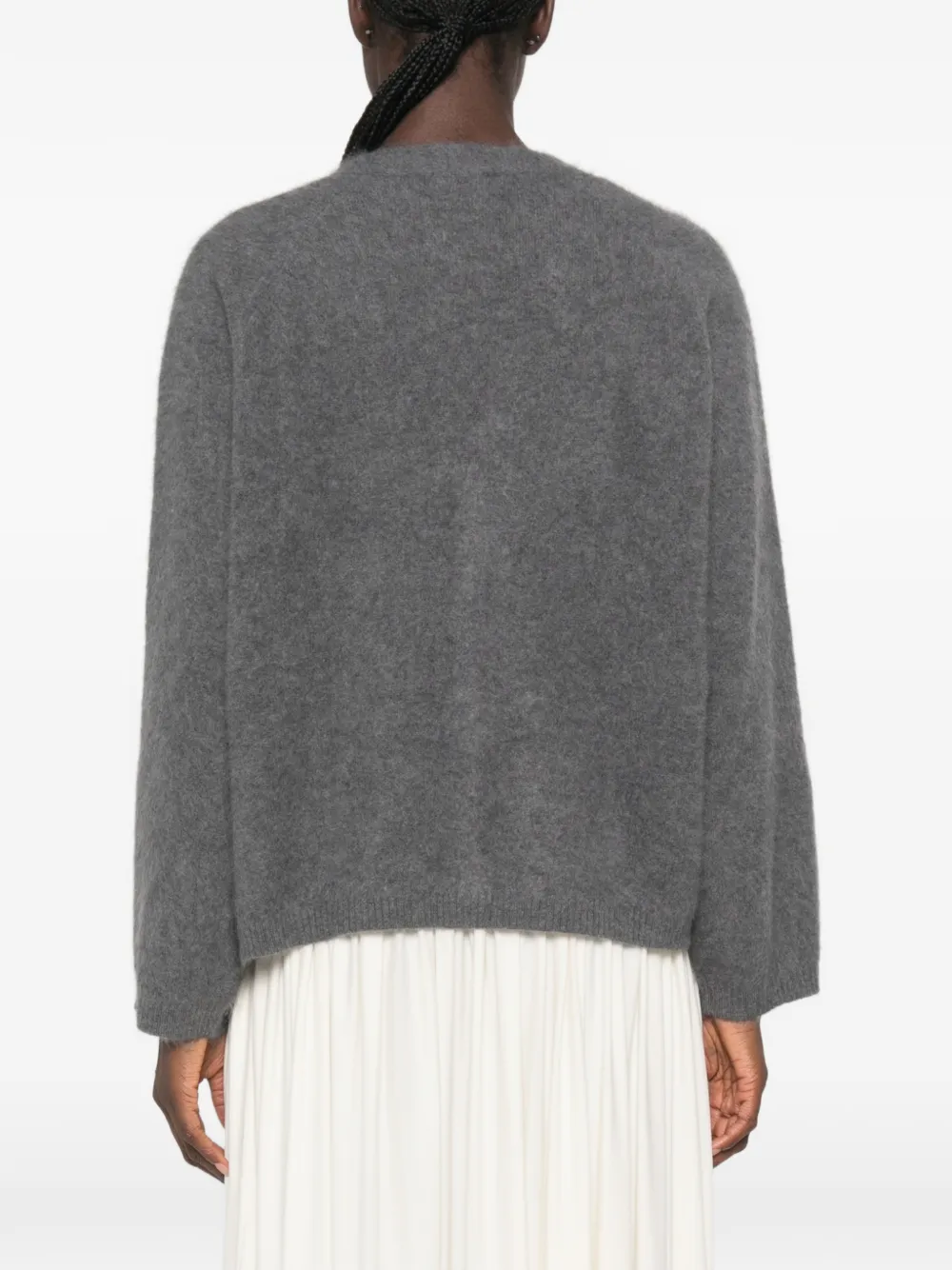 Le Petit Pulle Button-up vest met V-hals Grijs