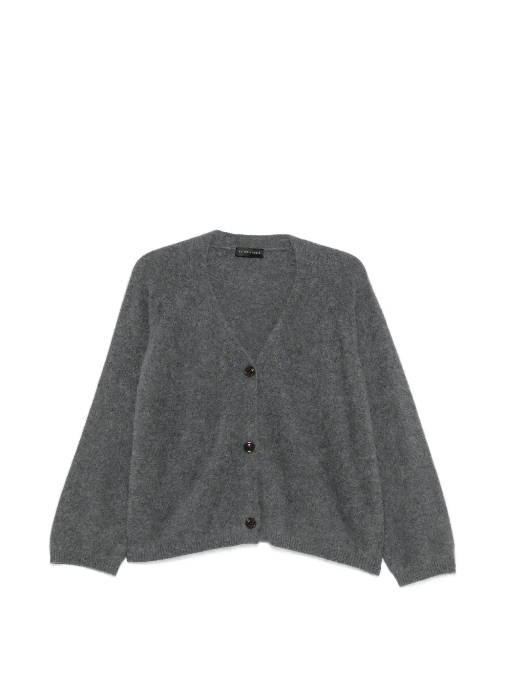 Le Petit Pulle Cardigan con scollo a V e bottoni - Grigio