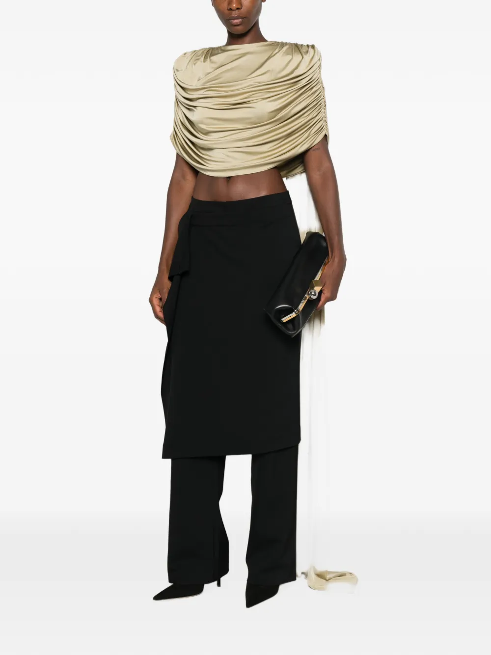 LE SULLY STUDIO Pantalon met gelaagd vlak Zwart
