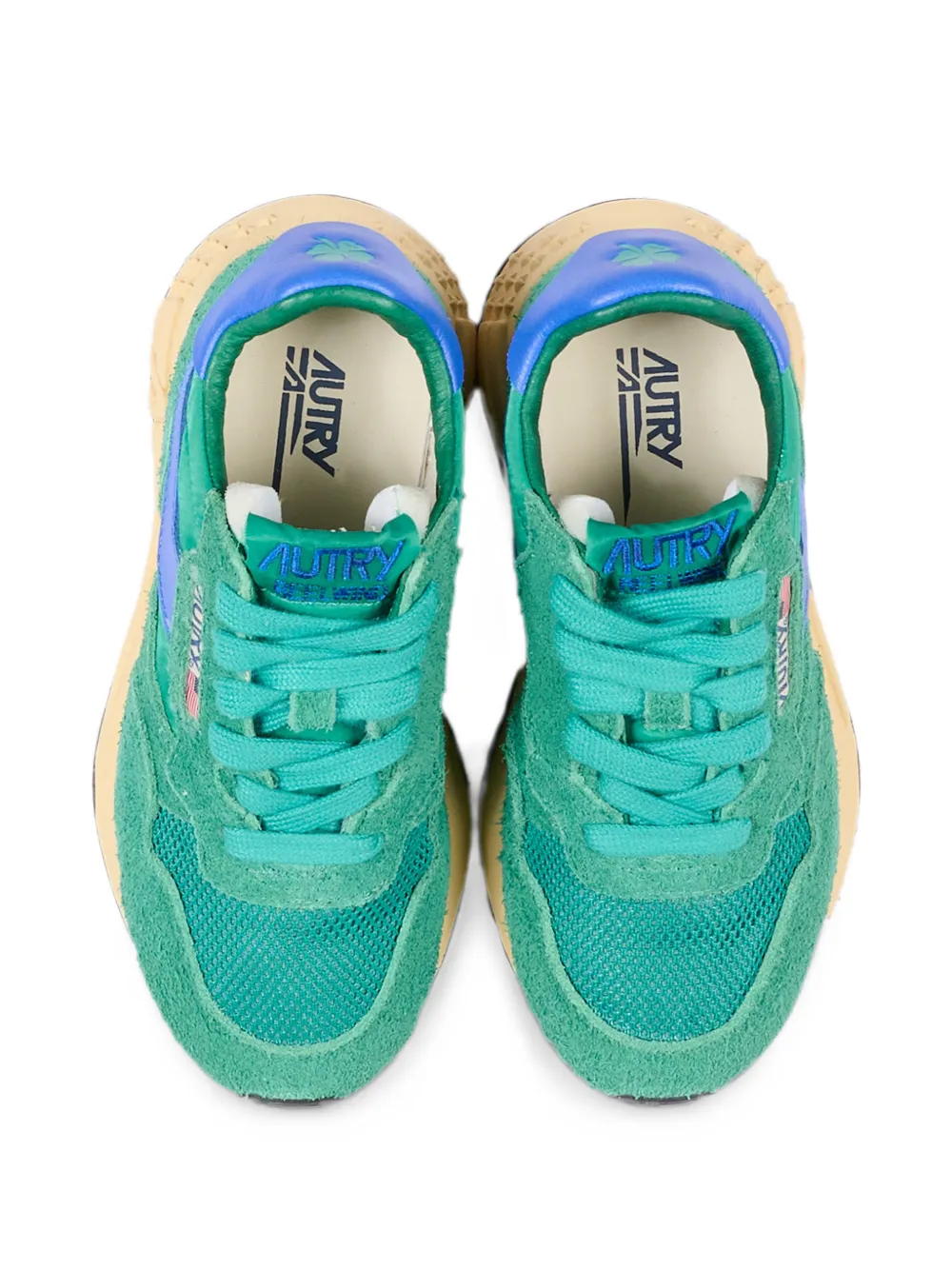 Autry Kids Reelwind suede-panelled mesh-detail sneakers Groen