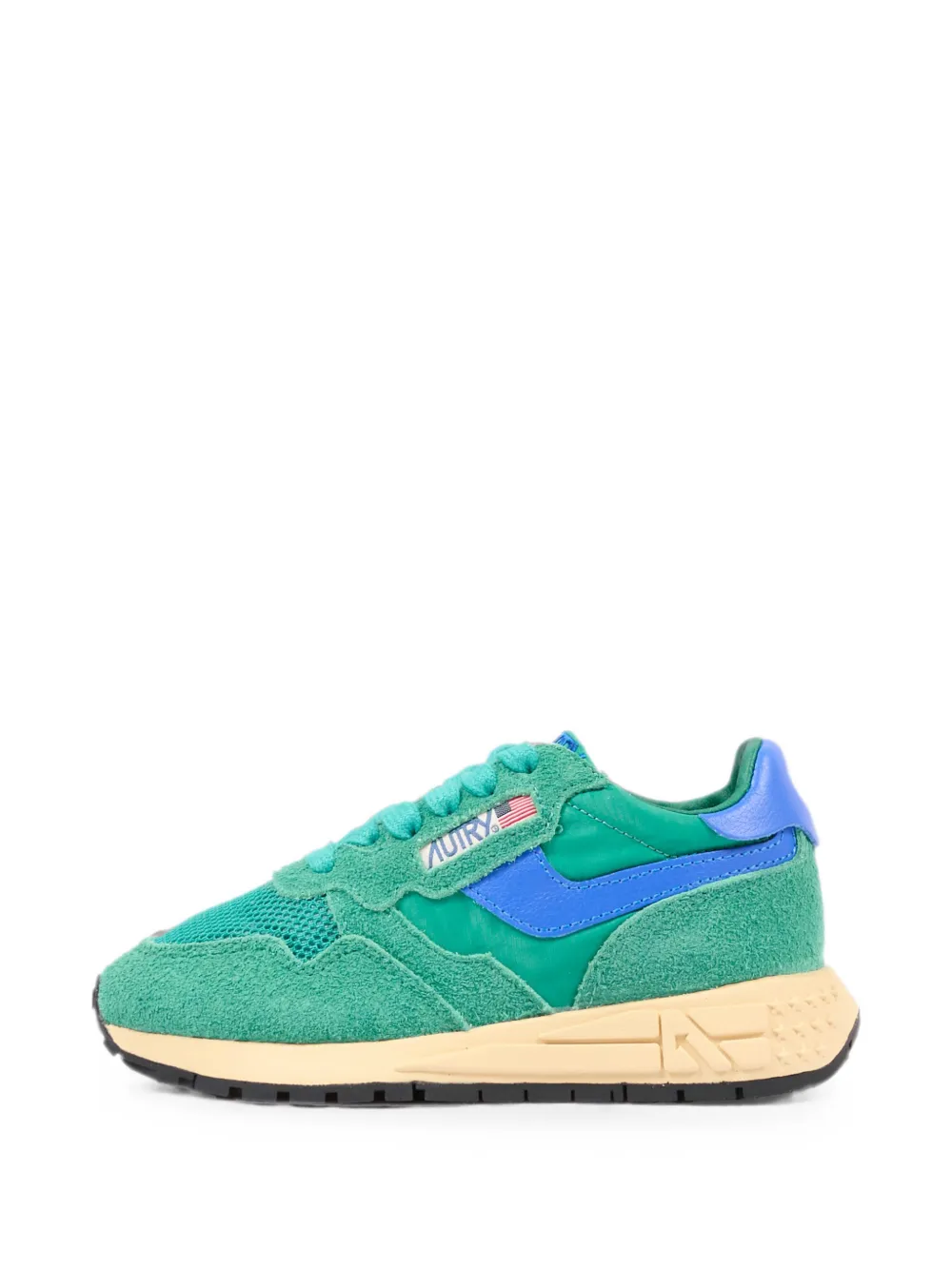 Autry Kids Reelwind suede-panelled mesh-detail sneakers Groen