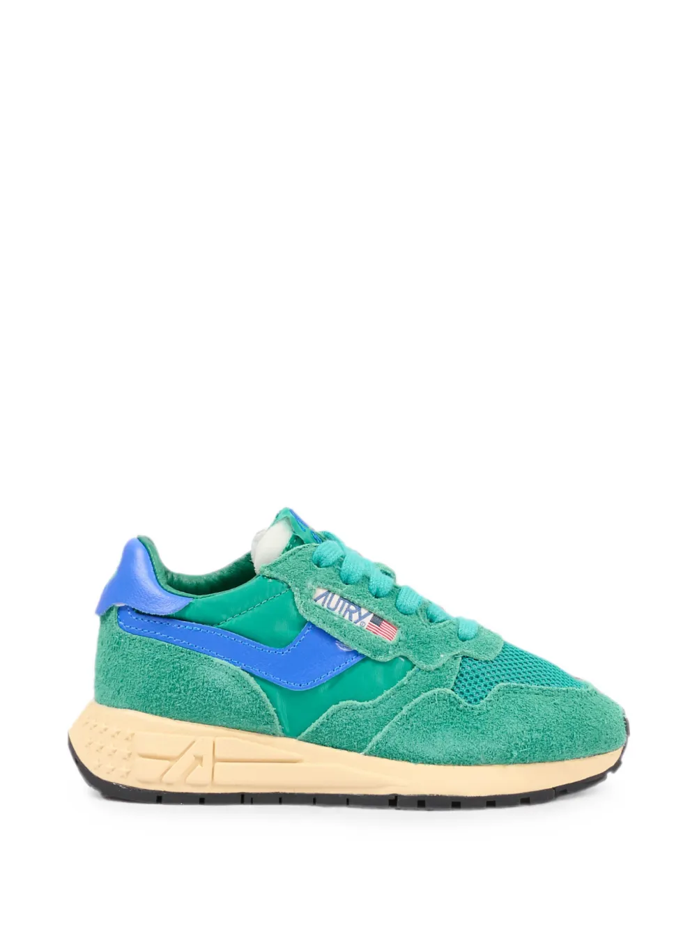 Autry Kids Reelwind suede-panelled mesh-detail sneakers Groen