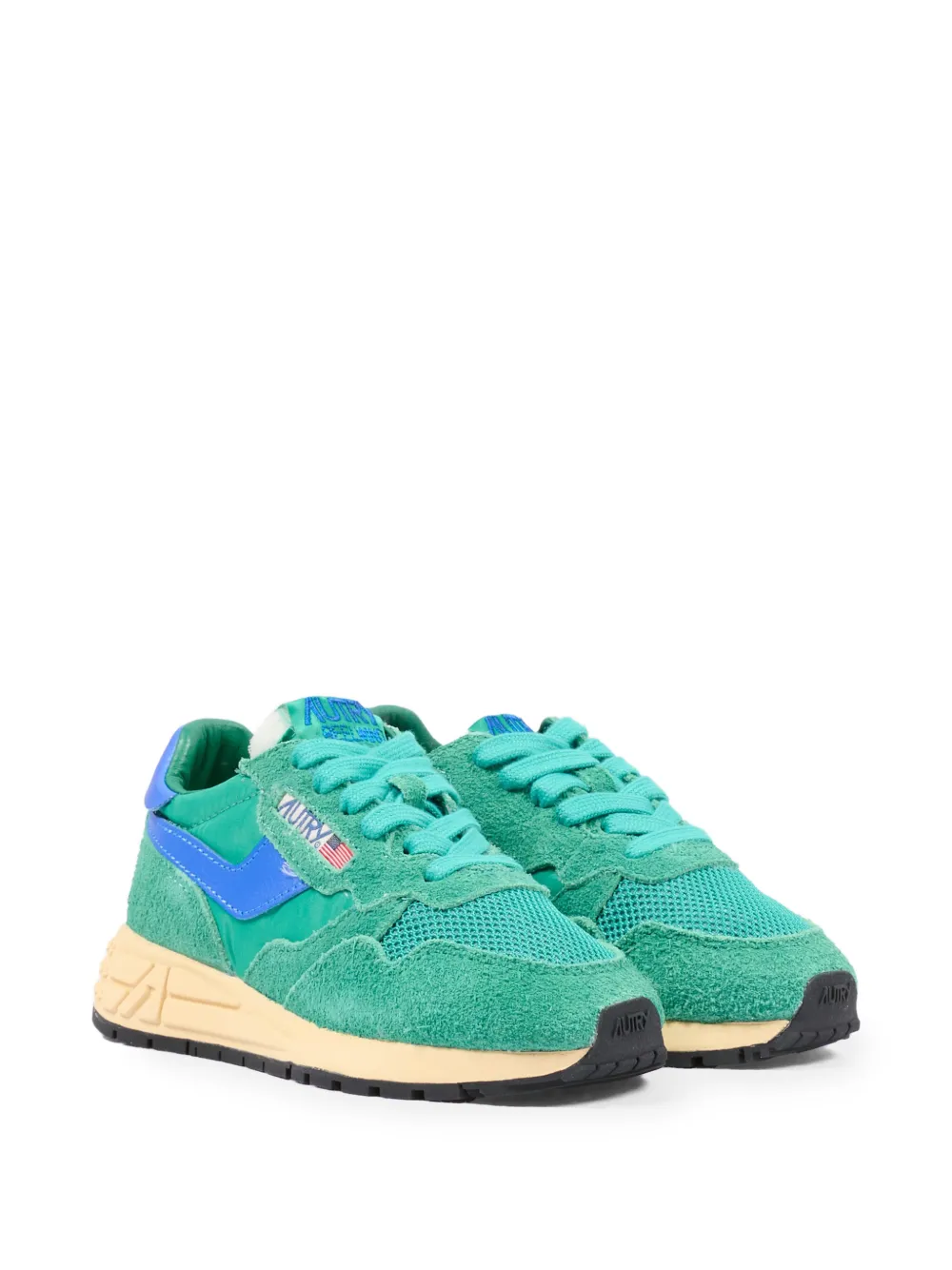 Autry Kids Reelwind suede-panelled mesh-detail sneakers Groen