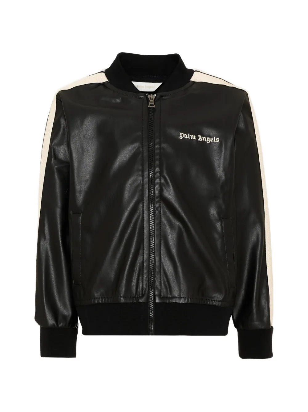 Palm Angels Kids logo-print side-stripe bomber jacket - Nero
