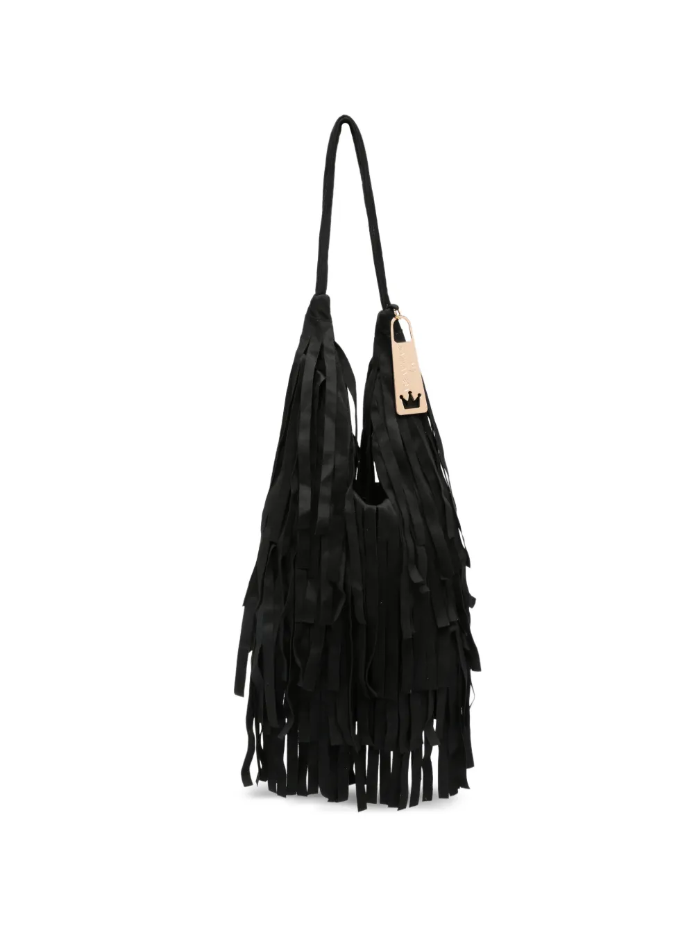 la milanesa small Aretha fringe-detail shoulder bag - Nero