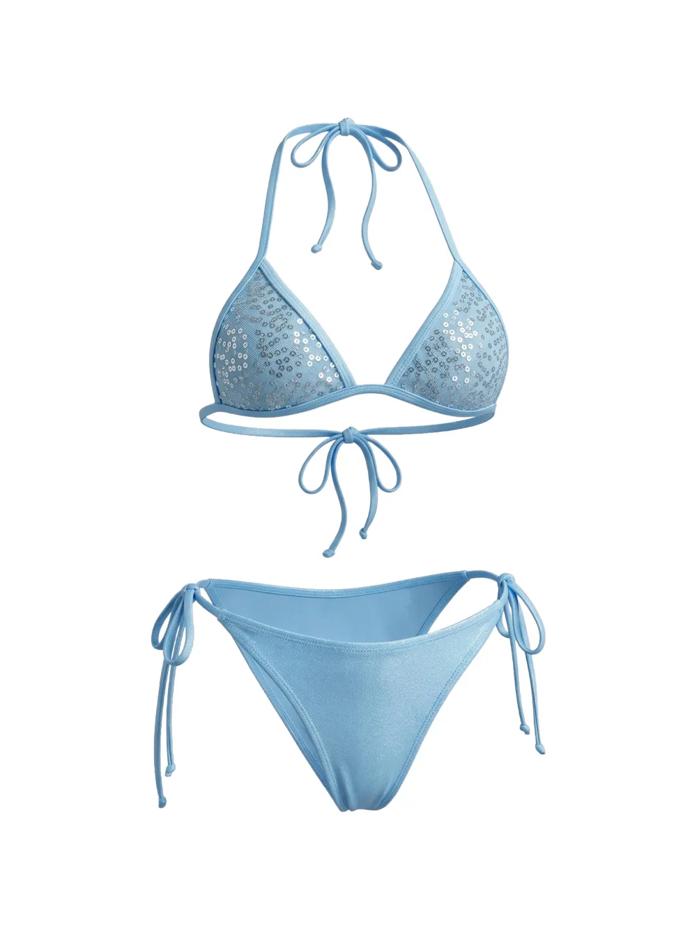 4GIVENESS KIDS Bikini a triangolo con paillettes - Blu