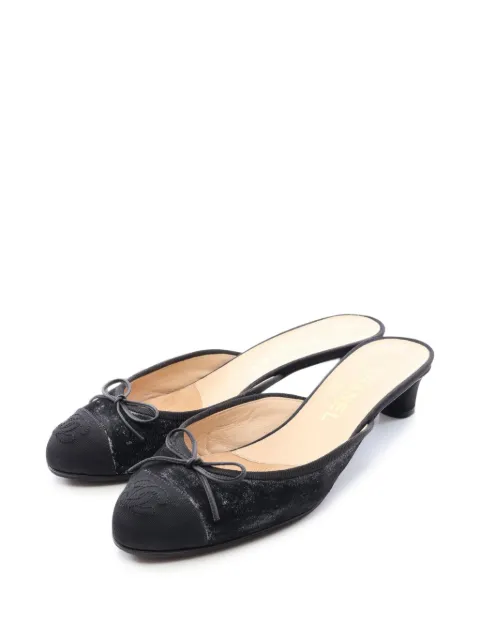 CHANEL Pre-Owned 1986-1988 Coco Mark ribbon mules