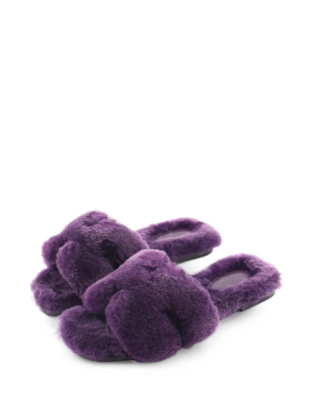 Hermès Pre-Owned 2020s Oran sheepskin slide sandals - Violett