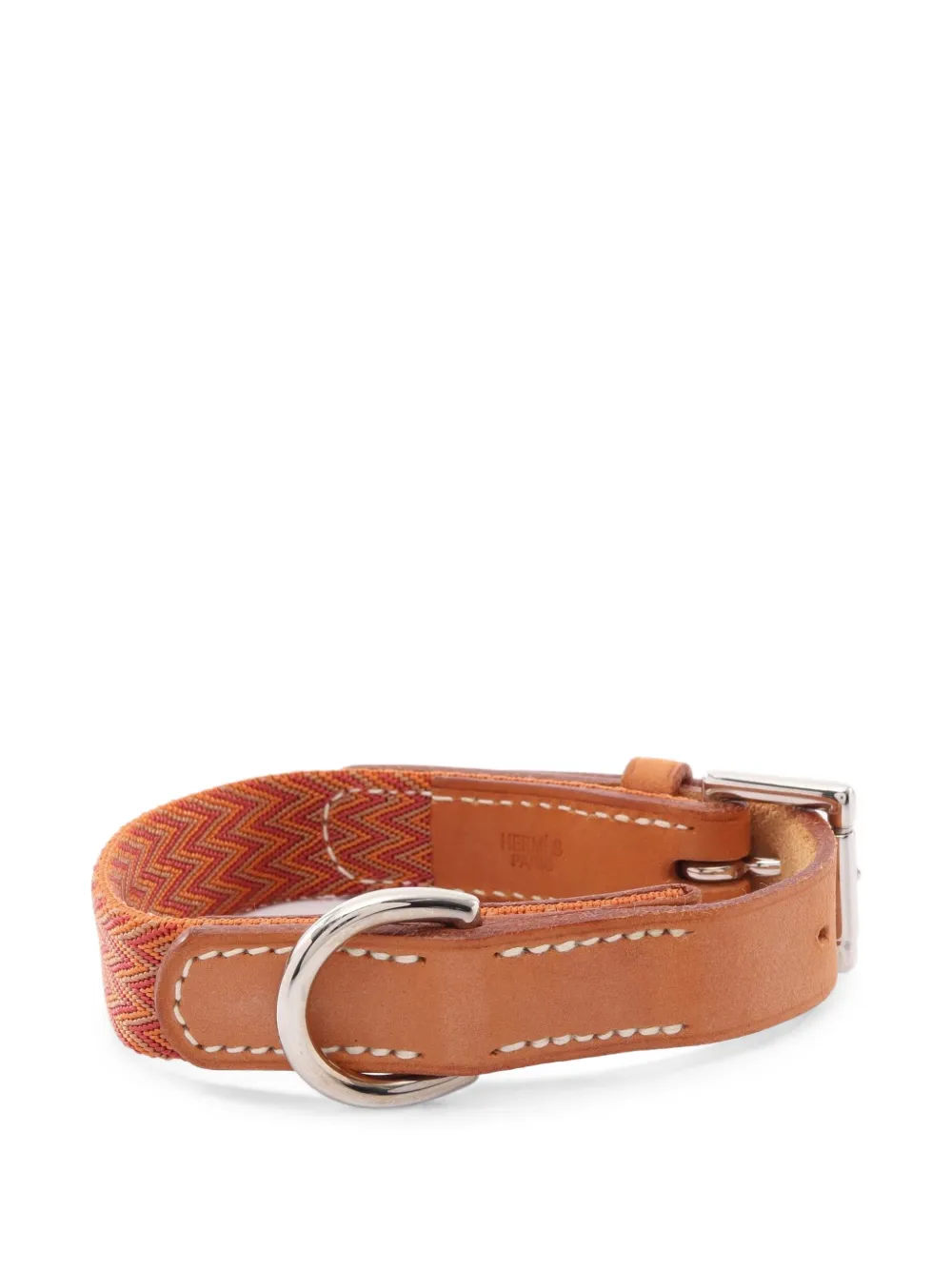 Hermès Pre-Owned 2006 zigzag buckle-fastening dog collar - Marrone