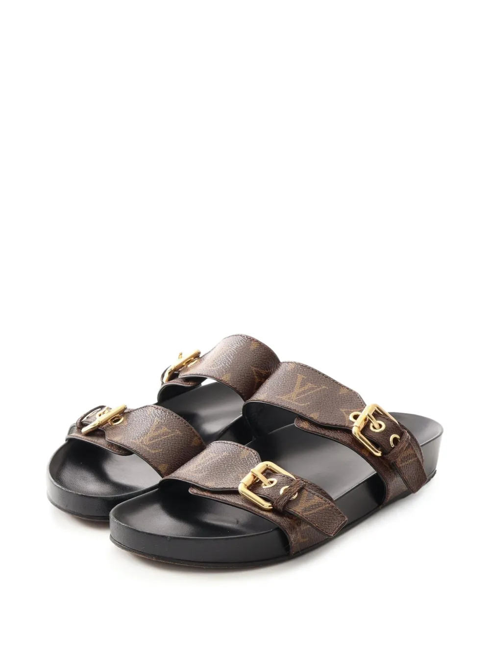 Louis Vuitton Pre-Owned 2017 Monogram Bondia flat sandals - Braun