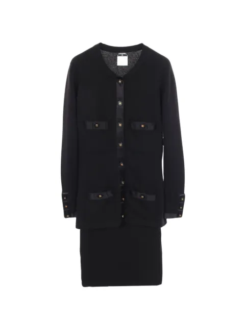 CHANEL Pre-Owned 1986-1988 Coco Mark cashmere skirt suit