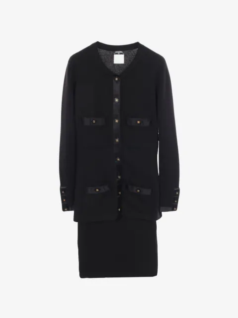 CHANEL Pre-Owned 1986-1988 Coco Mark cashmere skirt suit