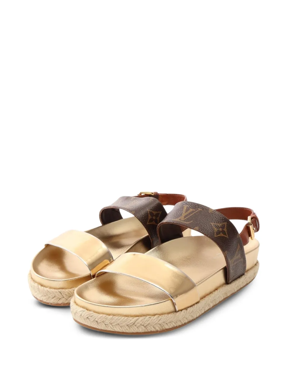 Louis Vuitton Pre-Owned 2017 Odyssey Line Monogram flat sandals - Gold