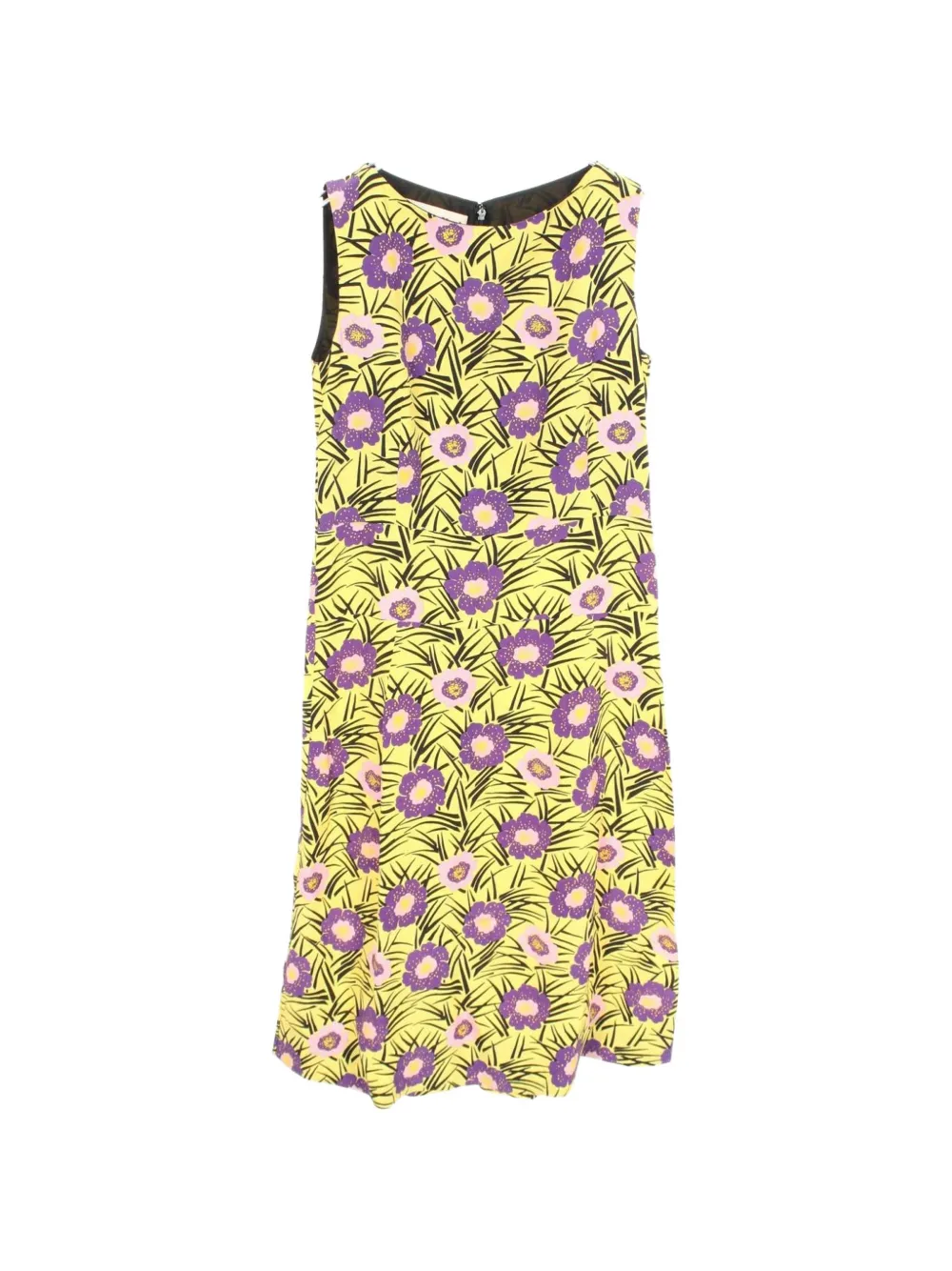 Pre-owned Marni 2010s Floral-print Sleeveless Midi Dress In Yellow