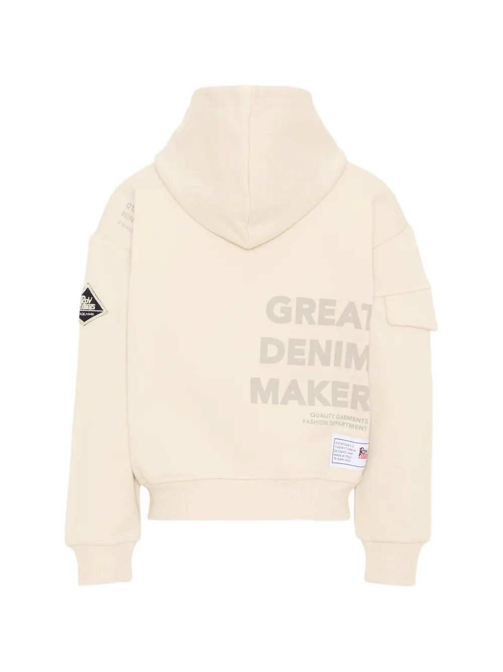 Roy Rogers Kids Hoodie met logoprint en rits Beige