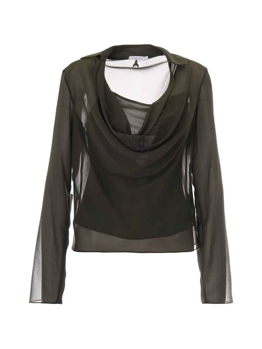 Patrizia Pepe draped semi-sheer top - Verde