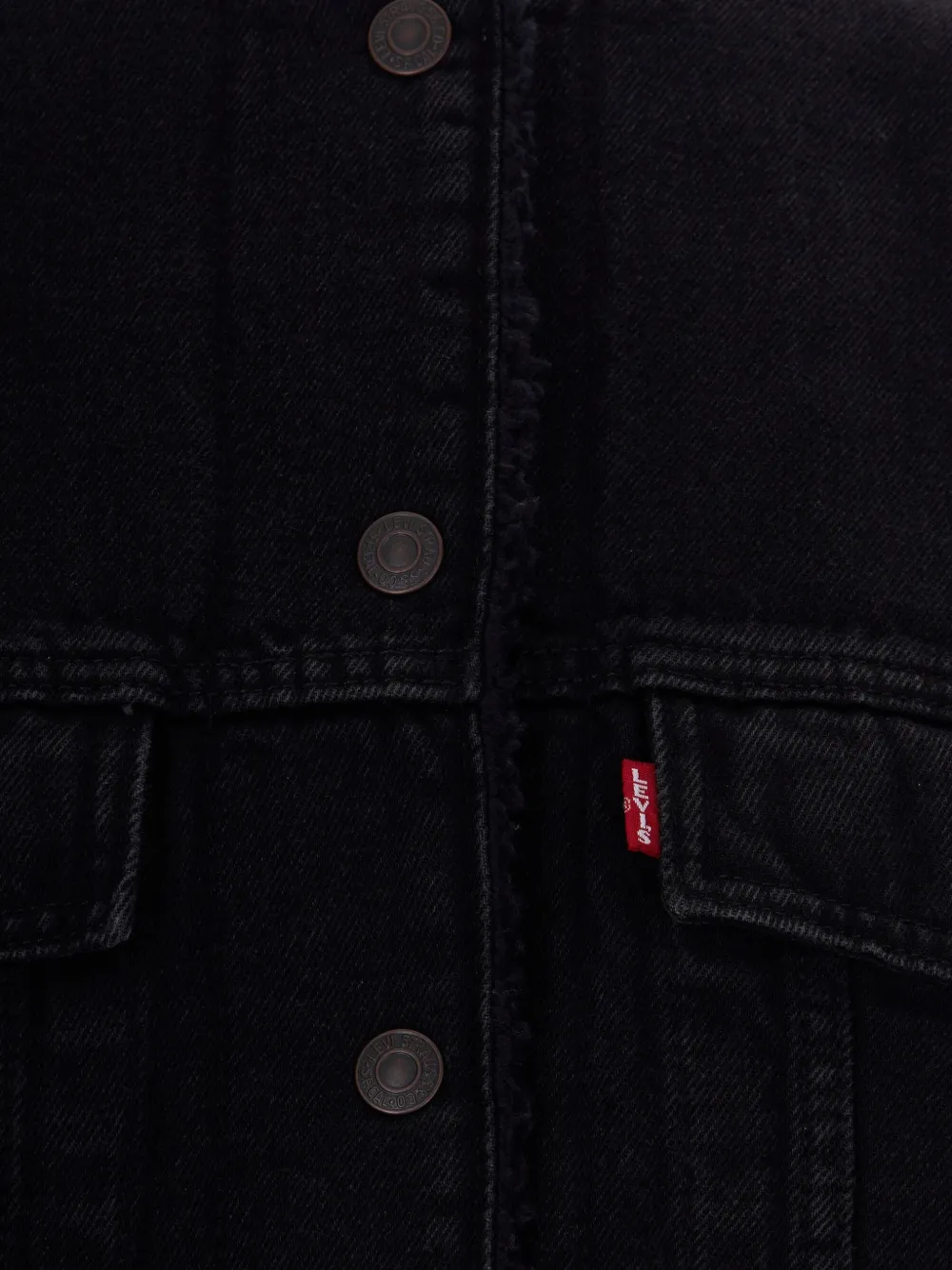Levi's Denim jack met fleece afwerking Zwart