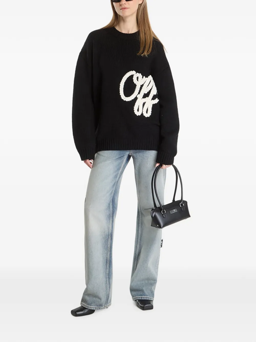 Off-White Trui met geborduurd logo Zwart