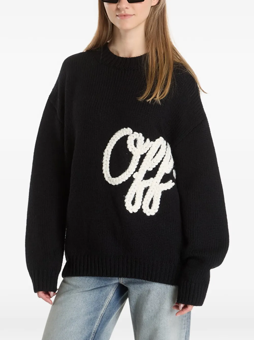 Off-White Trui met geborduurd logo Zwart