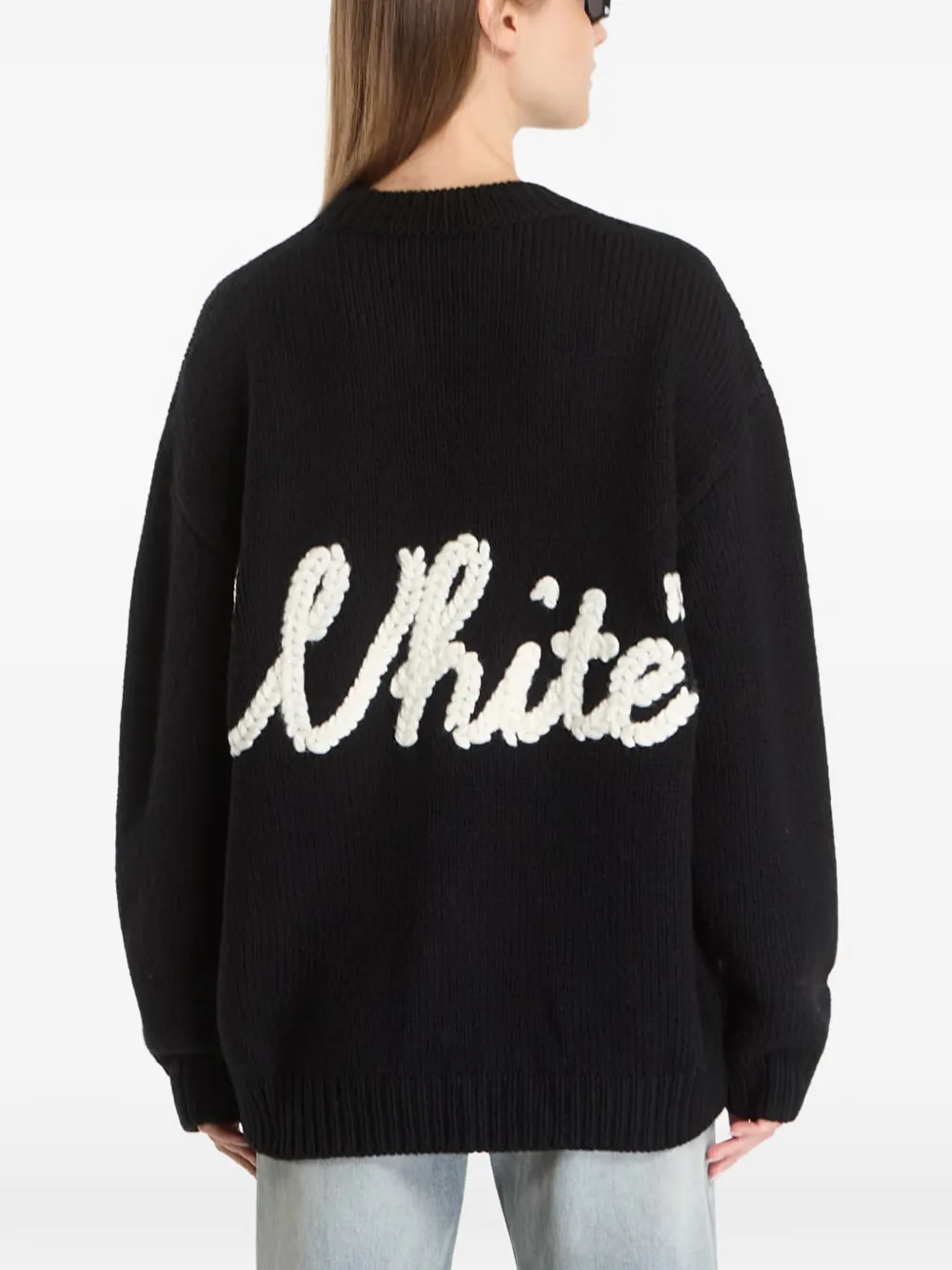 Off-White Trui met geborduurd logo Zwart