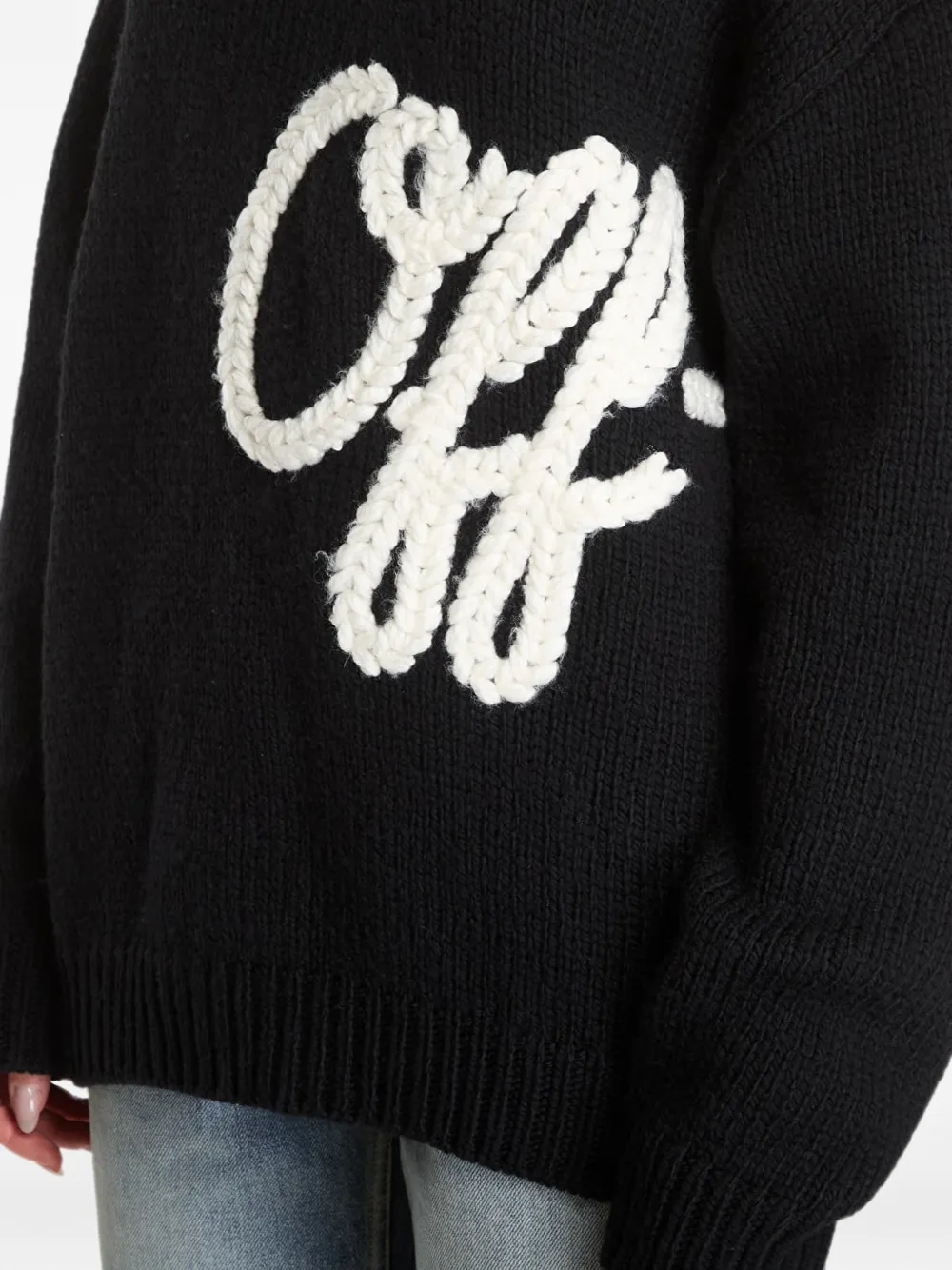 Off-White Trui met geborduurd logo Zwart