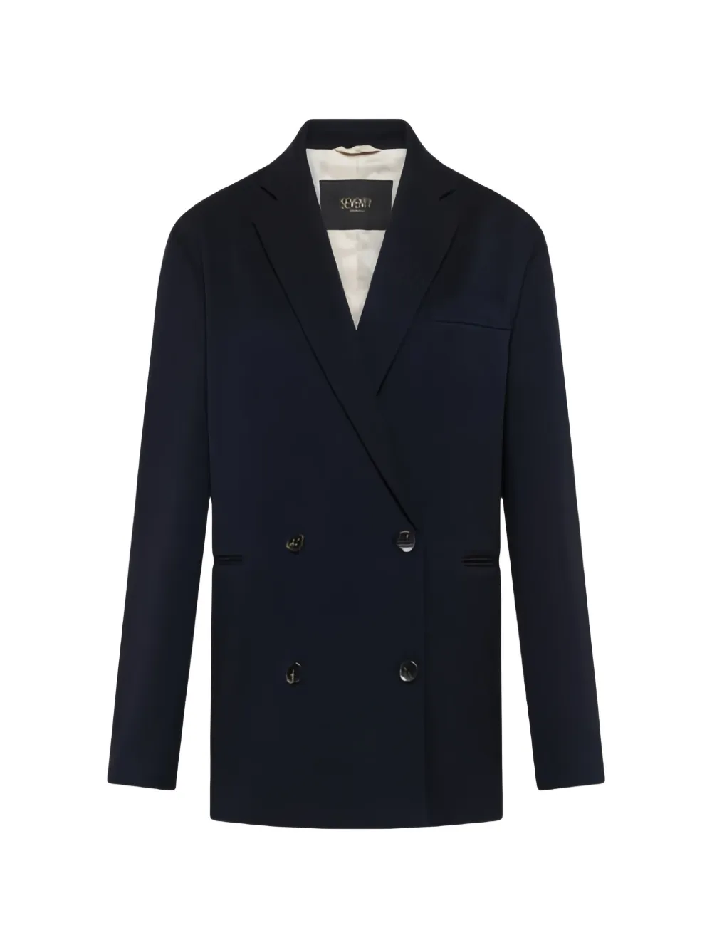 Seventy double-breasted notched-lapels jacket - Blue