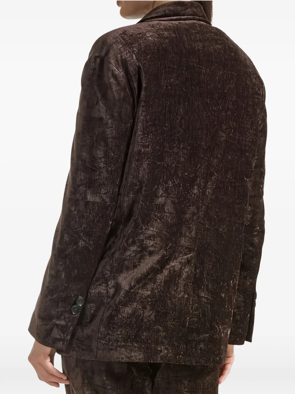 Seventy Blazer van geplet fluweel met dubbele rij knopen Bruin