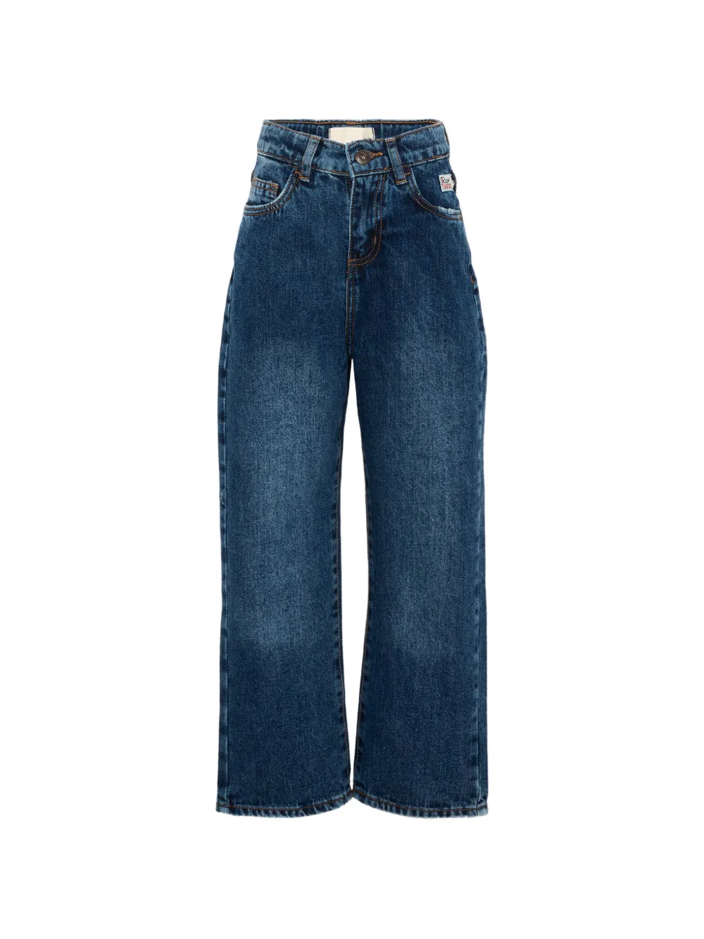 Roy Rogers Kids logo-patch straight-leg jeans - Blu