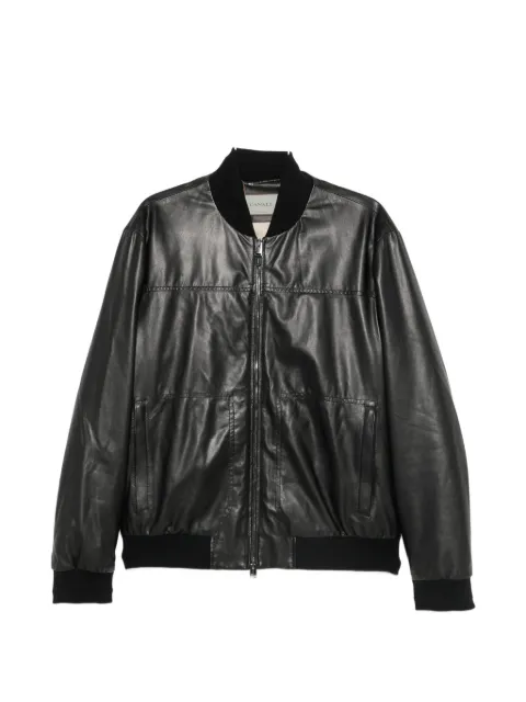 Canali zip-up leather jacket