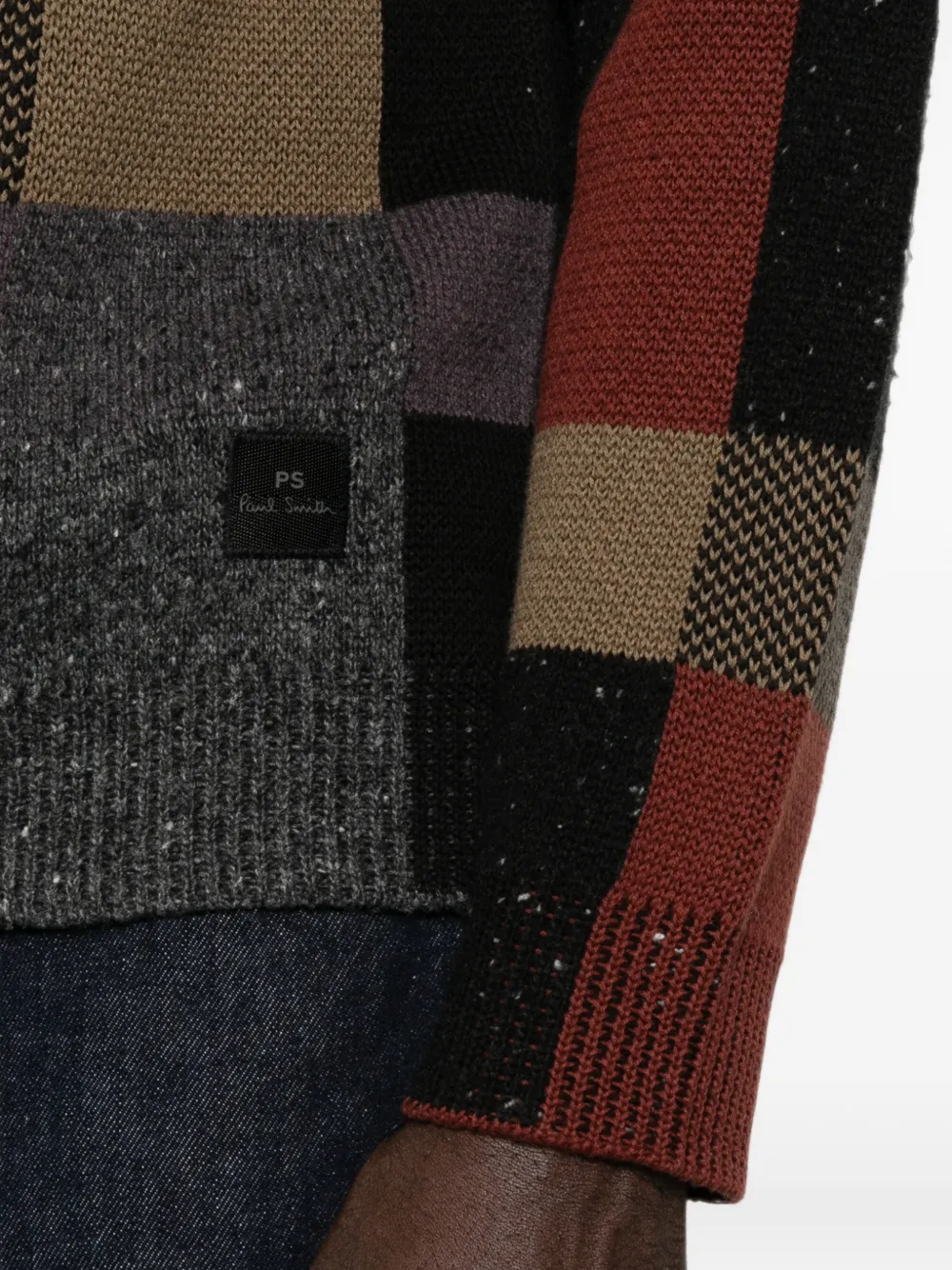 PS Paul Smith Trui met colourblocking en ronde hals Grijs