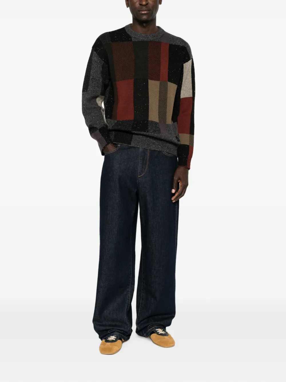 PS Paul Smith Trui met colourblocking en ronde hals Grijs